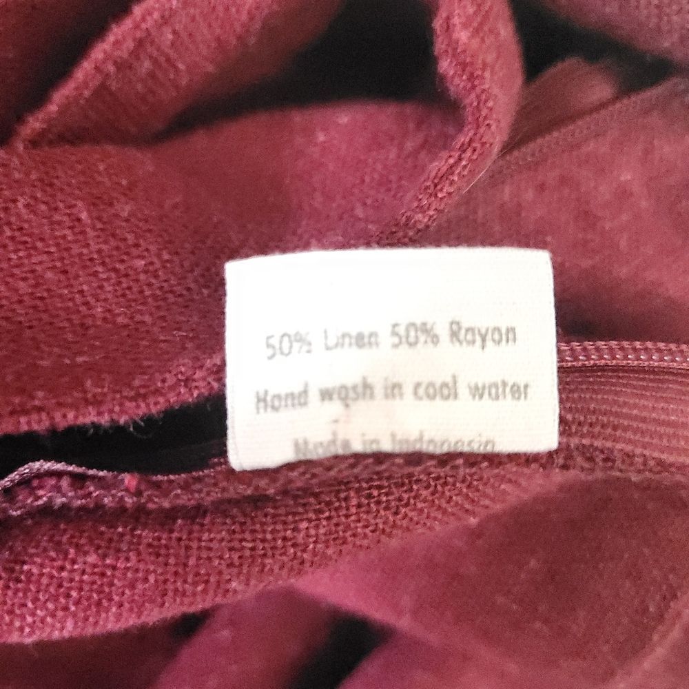 All That Remains Natalie Linen Tie Top Burgundy Womens 8 Limited Edition - Picture 6 of 12